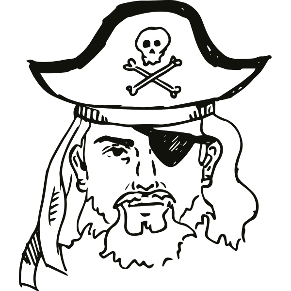 Ein gezeichneter Piratenkopf